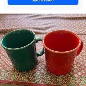 Fiesta Mug, one Green and and one red. Both in excellent condition